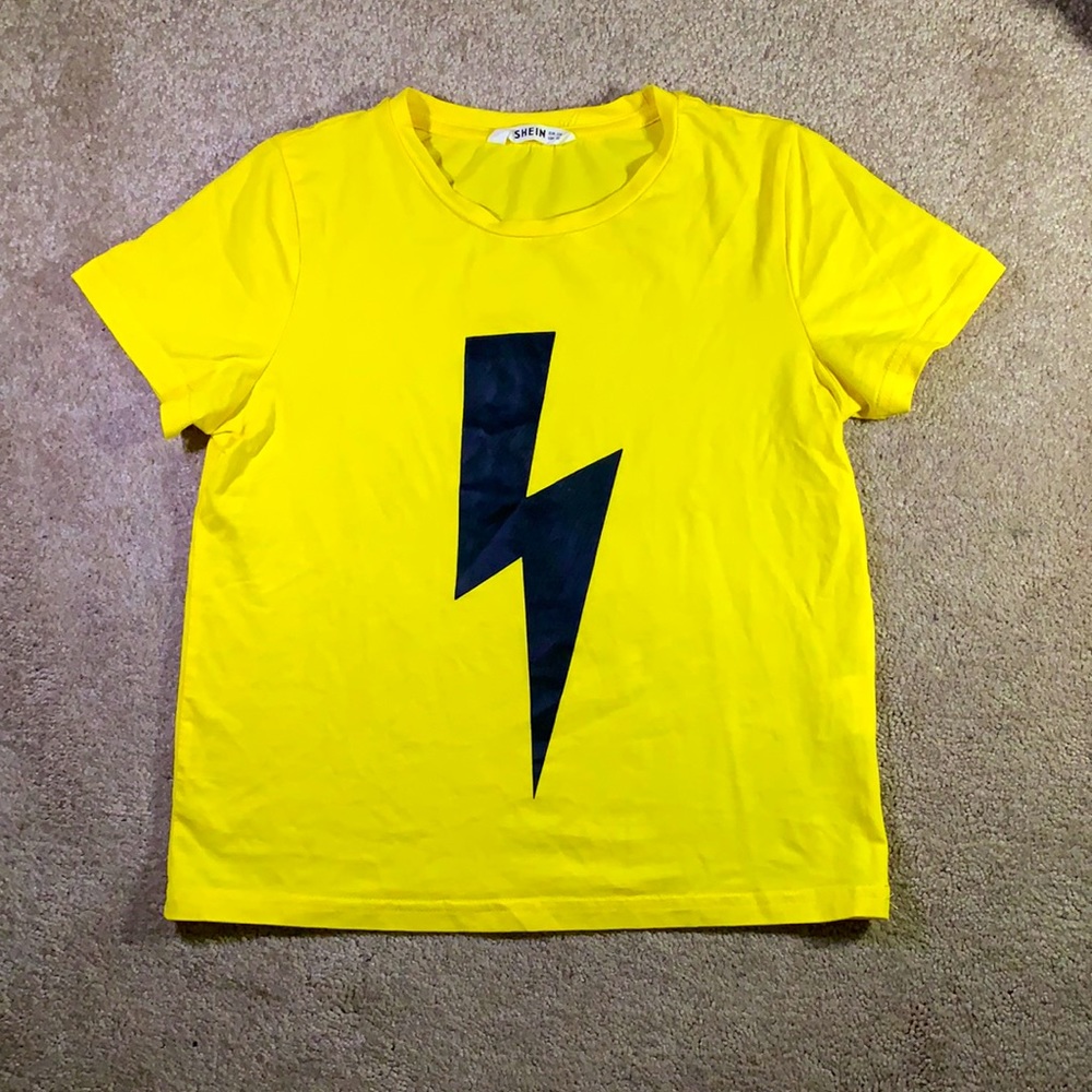 Shein, yellow and black t shirt, size 8 youth